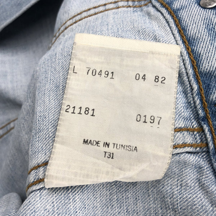 90'S Vintage Levi's 70491-04 Denim Vest, Men's Size L cotton Blue type light blue Vintage Second Hand