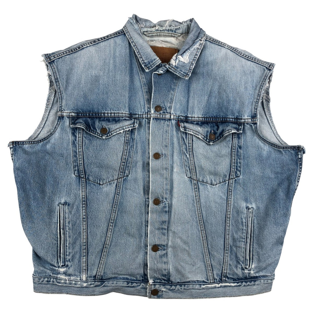 Vintage 90s-00'S Levi's Cut-Off Denim Vest, Made in Canada, Men's Size XL cotton Blue type light blue Vintage Second Hand