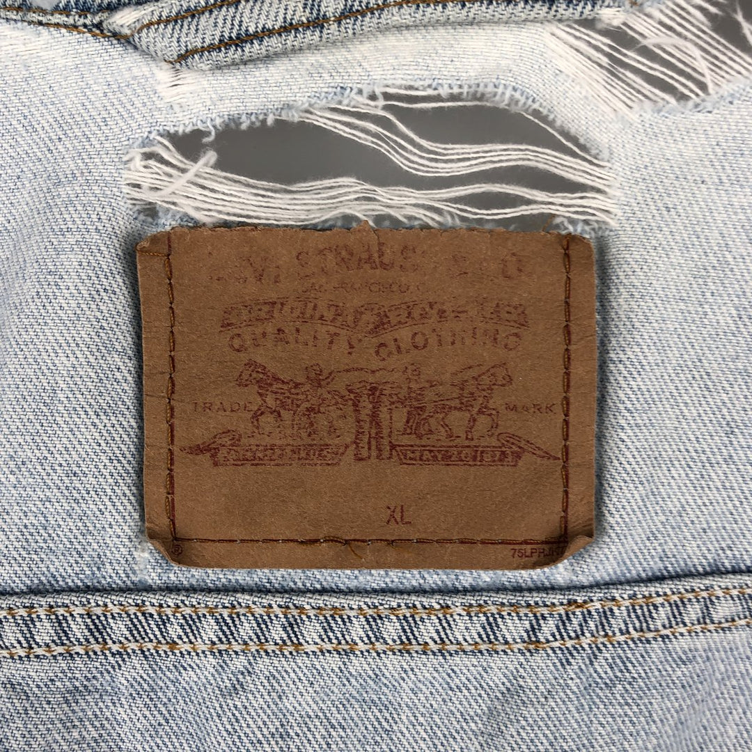Vintage 90s-00'S Levi's Cut-Off Denim Vest, Made in Canada, Men's Size XL cotton Blue type light blue Vintage Second Hand
