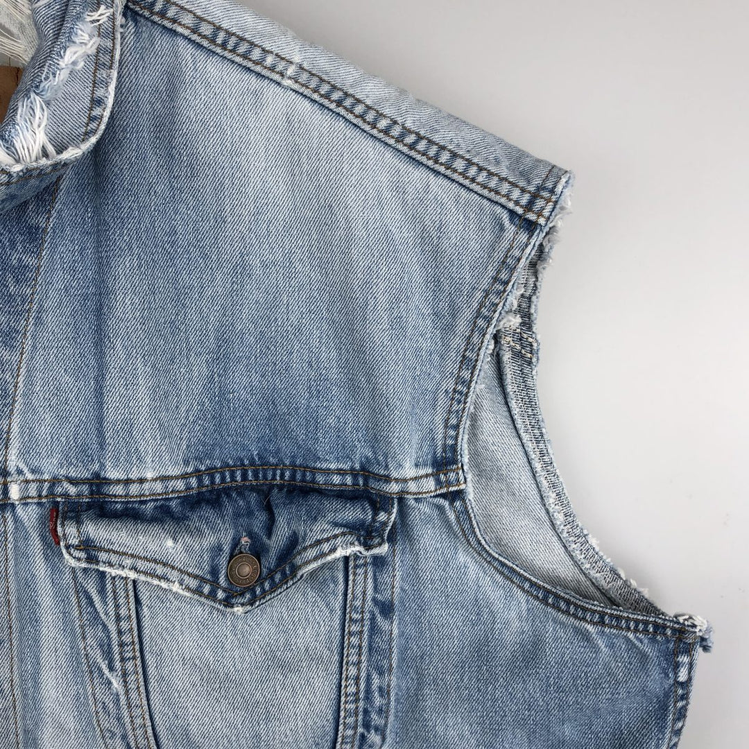 Vintage 90s-00'S Levi's Cut-Off Denim Vest, Made in Canada, Men's Size XL cotton Blue type light blue Vintage Second Hand