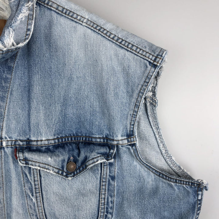 Vintage 90s-00'S Levi's Cut-Off Denim Vest, Made in Canada, Men's Size XL cotton Blue type light blue Vintage Second Hand