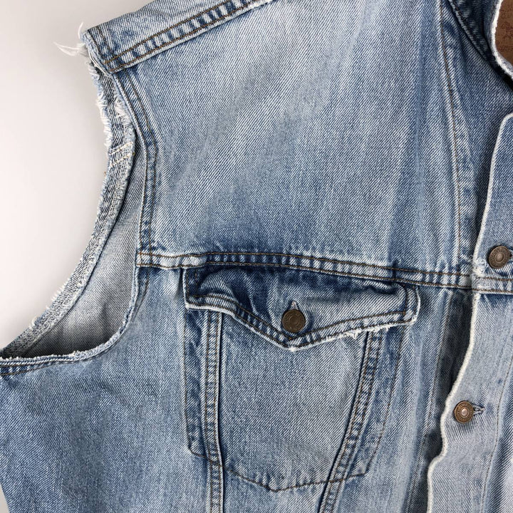 Vintage 90s-00'S Levi's Cut-Off Denim Vest, Made in Canada, Men's Size XL cotton Blue type light blue Vintage Second Hand