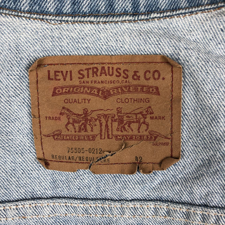 90'S Levi's 75505-0212 Cut-Off Denim Vest, Men's Size L, Vintage unclear Blue type light blue Vintage Second Hand