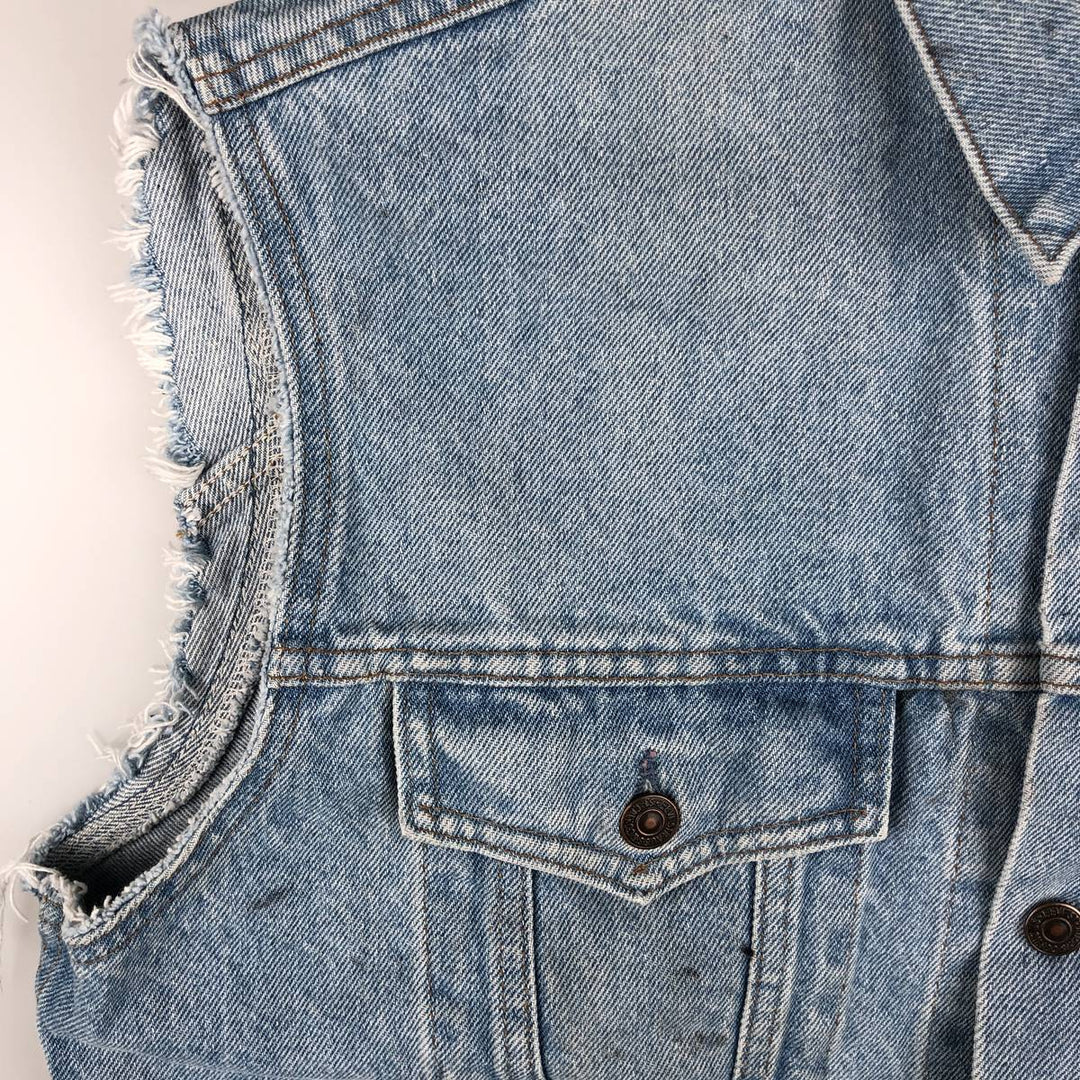90'S Levi's 75505-0212 Cut-Off Denim Vest, Men's Size L, Vintage unclear Blue type light blue Vintage Second Hand