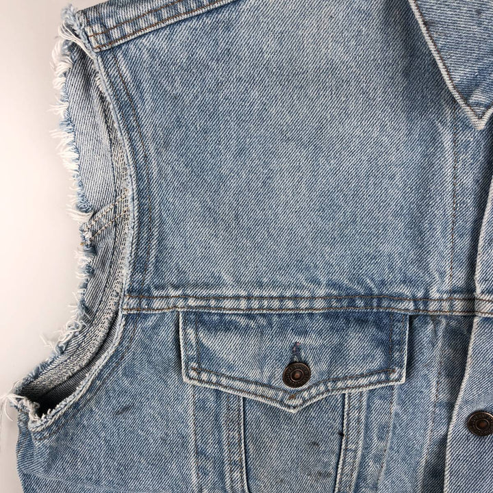 90'S Levi's 75505-0212 Cut-Off Denim Vest, Men's Size L, Vintage unclear Blue type light blue Vintage Second Hand