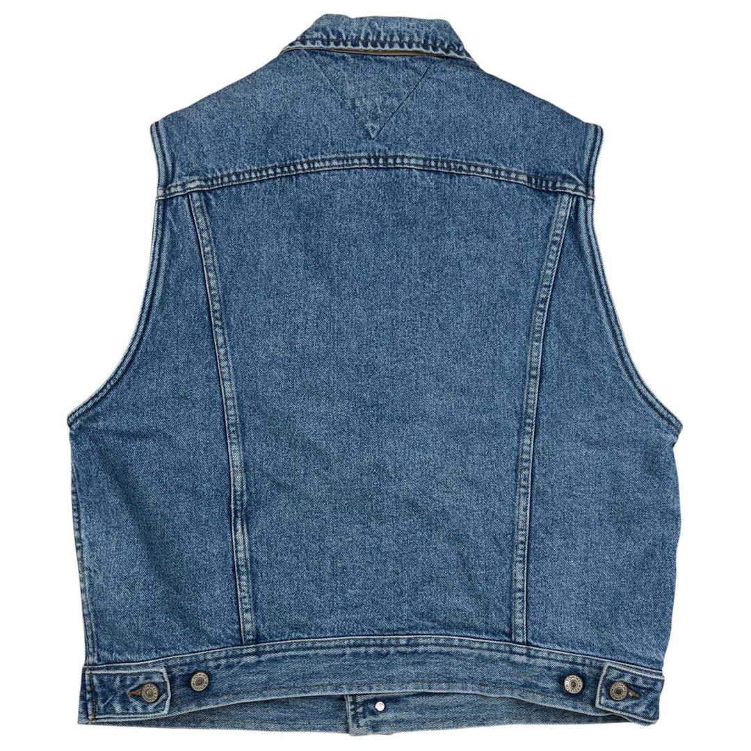 Vintage 90'S Tommy Hilfiger denim vest, size M, men's cotton blue type Vintage Second Hand