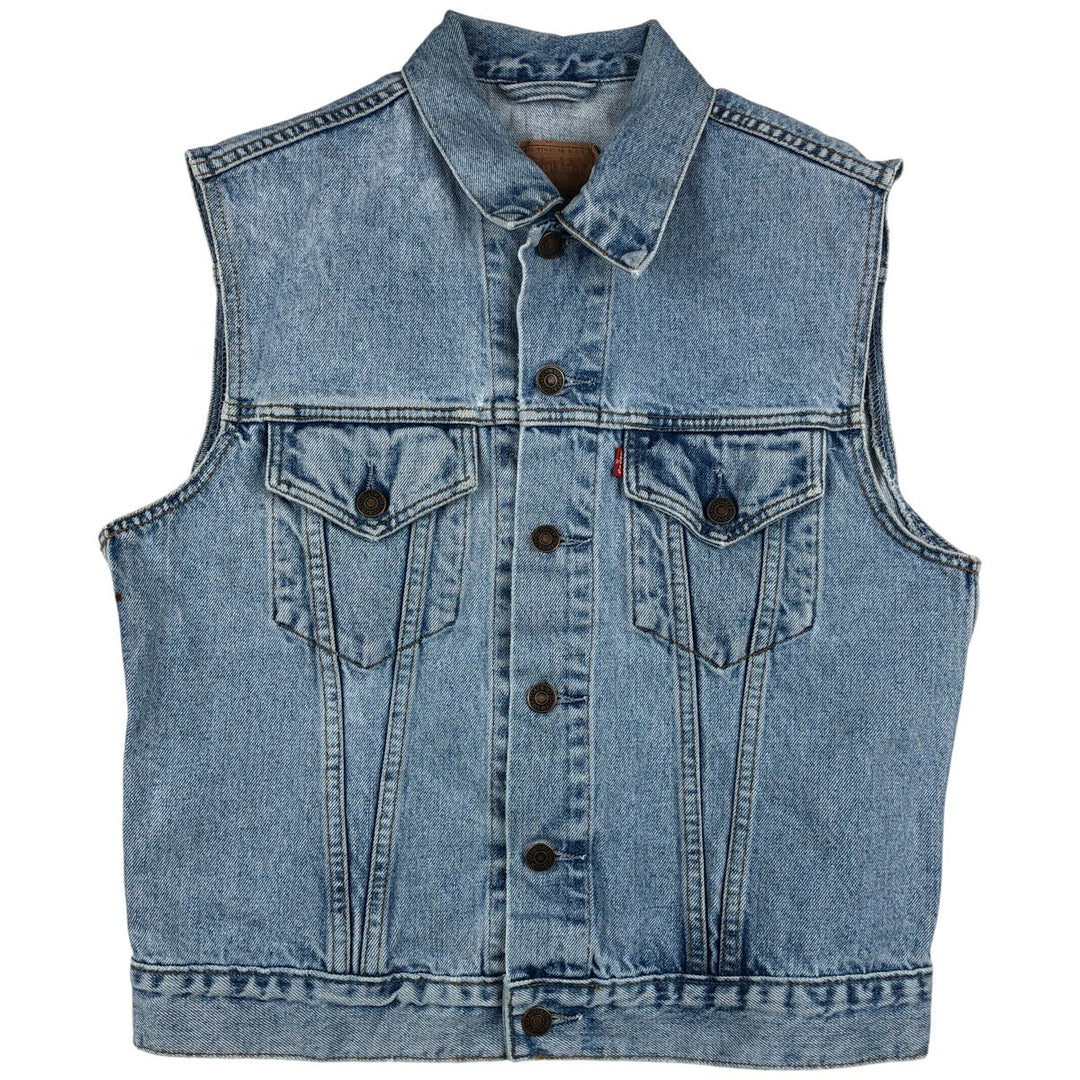 Vintage 90'S Levi's 70401-02 Euro Model Denim Vest, Men's Size L cotton Blue type light blue Vintage Second Hand