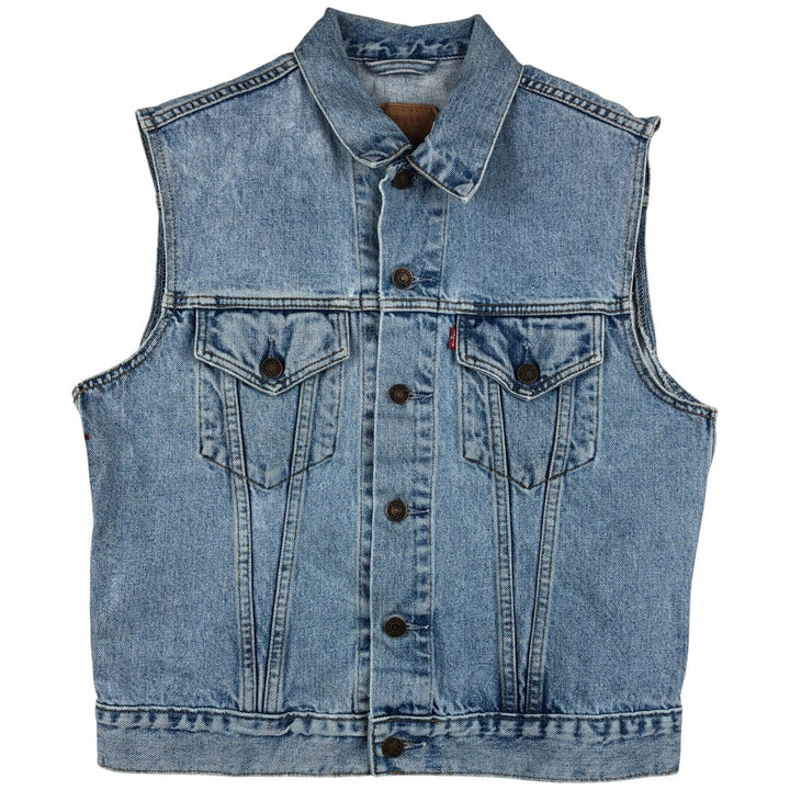 Vintage 90'S Levi's 70401-02 Euro Model Denim Vest, Men's Size L cotton Blue type light blue Vintage Second Hand
