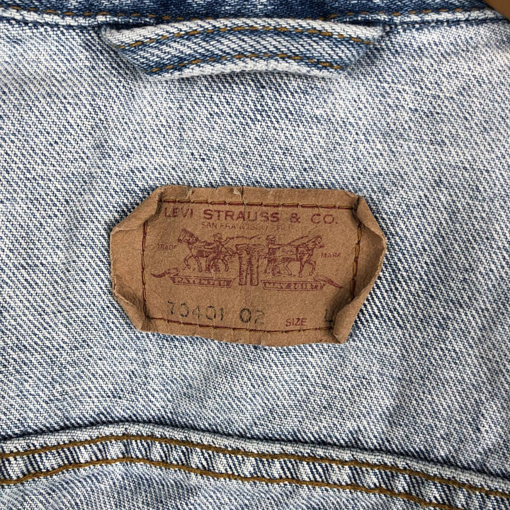 Vintage 90'S Levi's 70401-02 Euro Model Denim Vest, Men's Size L cotton Blue type light blue Vintage Second Hand