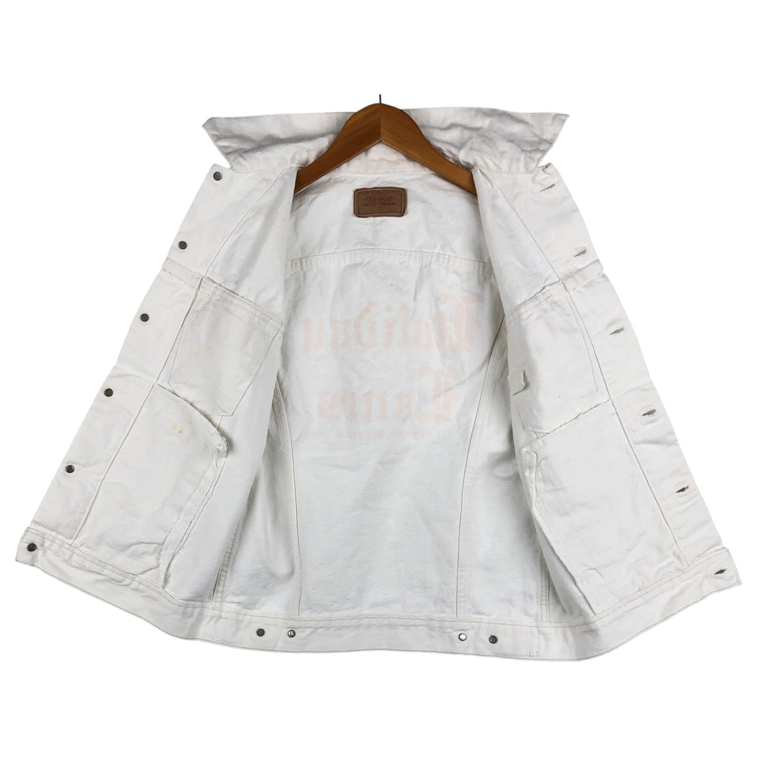 Vintage 1980'S Levi's Advertising Denim Vest (60514-0251), Made in USA, Men's Size Small cotton white type Vintage Second Hand