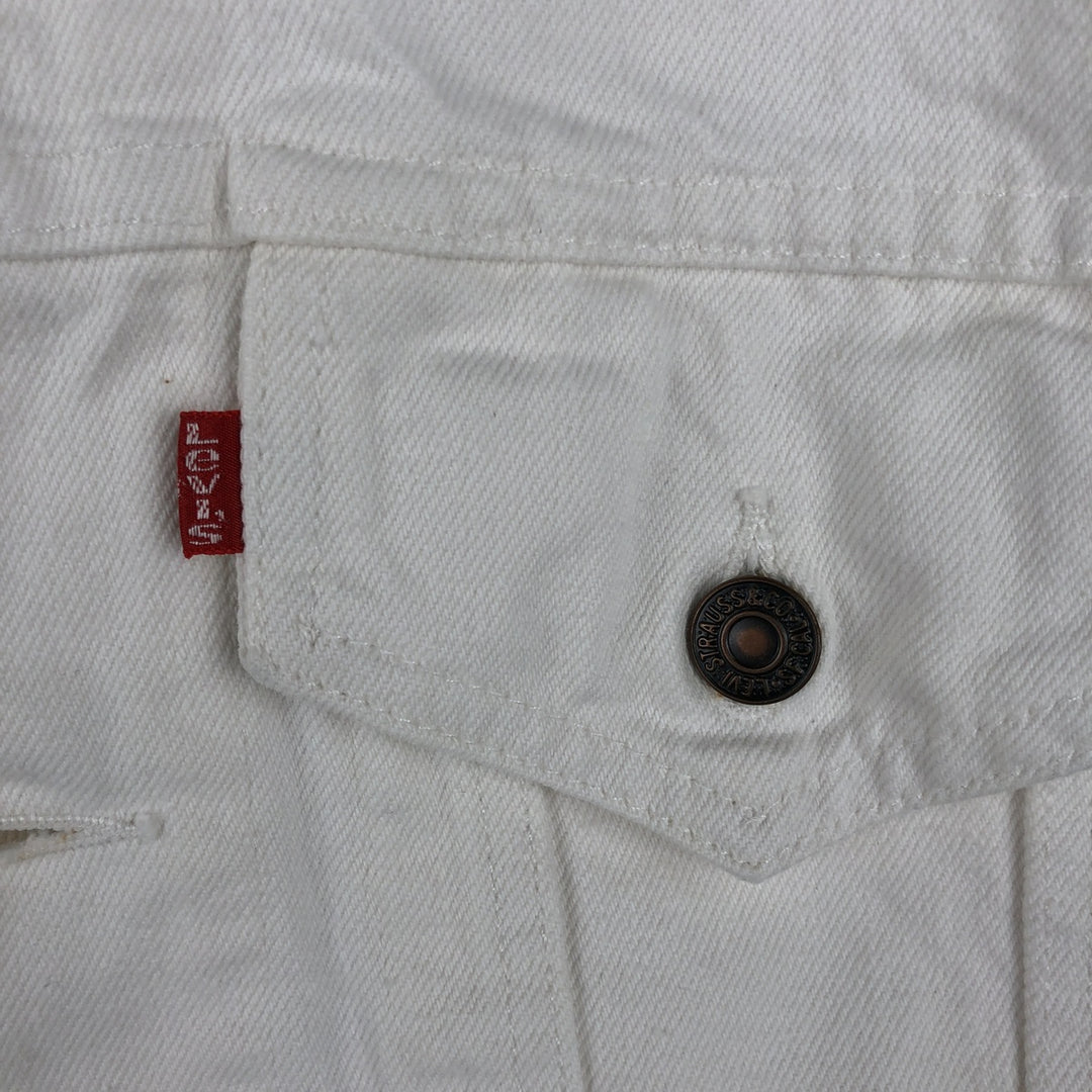 Vintage 1980'S Levi's Advertising Denim Vest (60514-0251), Made in USA, Men's Size Small cotton white type Vintage Second Hand
