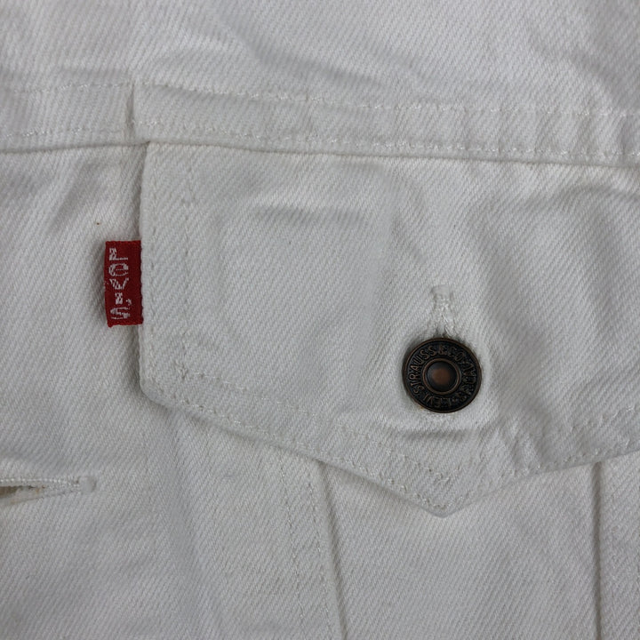 Vintage 1980'S Levi's Advertising Denim Vest (60514-0251), Made in USA, Men's Size Small cotton white type Vintage Second Hand