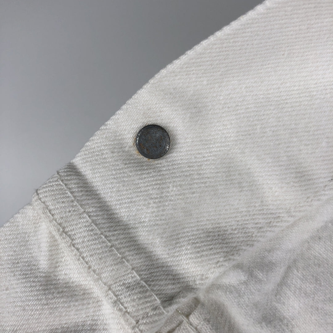 Vintage 1980'S Levi's Advertising Denim Vest (60514-0251), Made in USA, Men's Size Small cotton white type Vintage Second Hand