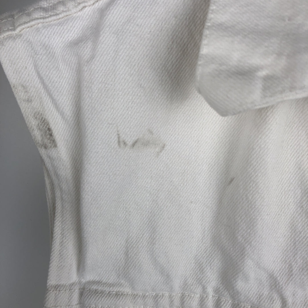 Vintage 1980'S Levi's Advertising Denim Vest (60514-0251), Made in USA, Men's Size Small cotton white type Vintage Second Hand
