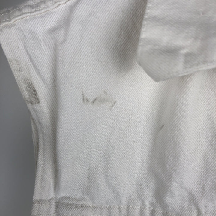 Vintage 1980'S Levi's Advertising Denim Vest (60514-0251), Made in USA, Men's Size Small cotton white type Vintage Second Hand