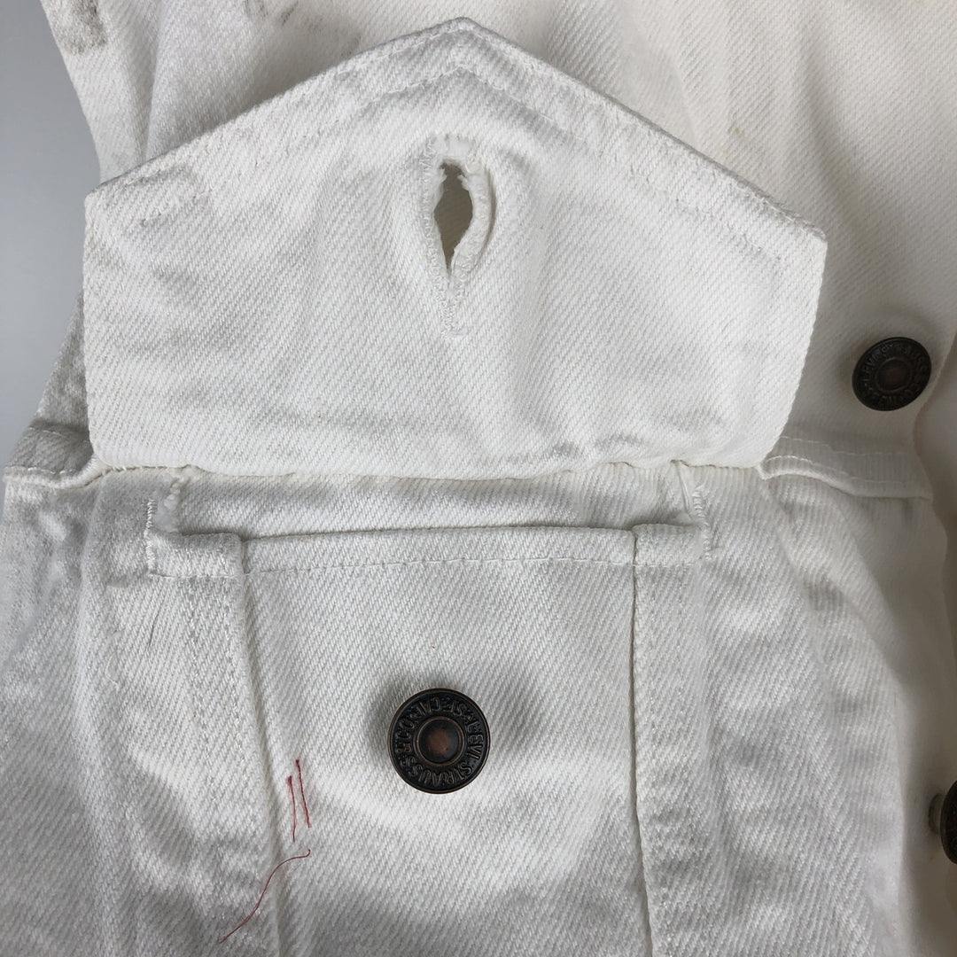 Vintage 1980'S Levi's Advertising Denim Vest (60514-0251), Made in USA, Men's Size Small cotton white type Vintage Second Hand