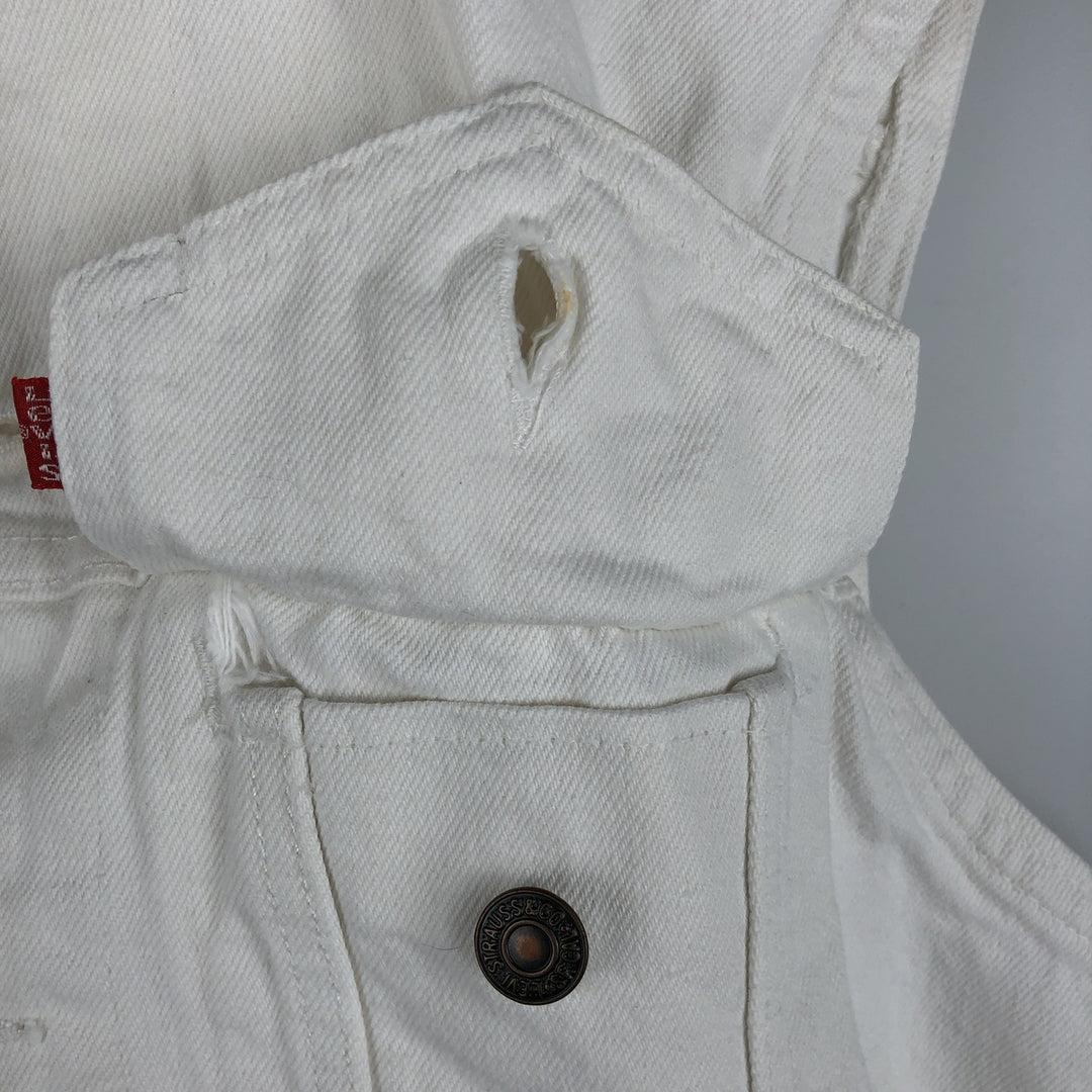 Vintage 1980'S Levi's Advertising Denim Vest (60514-0251), Made in USA, Men's Size Small cotton white type Vintage Second Hand