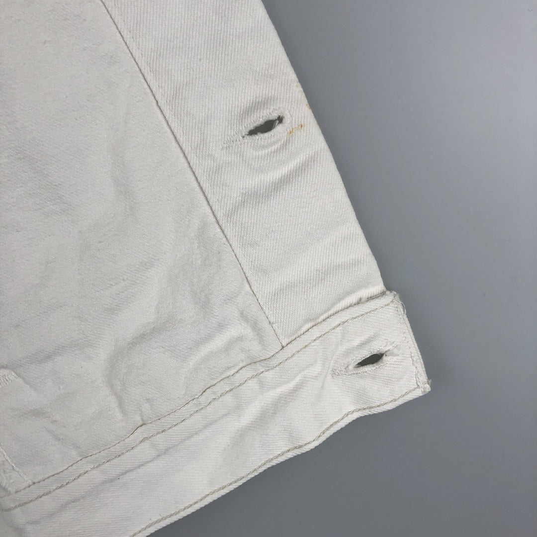 Vintage 1980'S Levi's Advertising Denim Vest (60514-0251), Made in USA, Men's Size Small cotton white type Vintage Second Hand