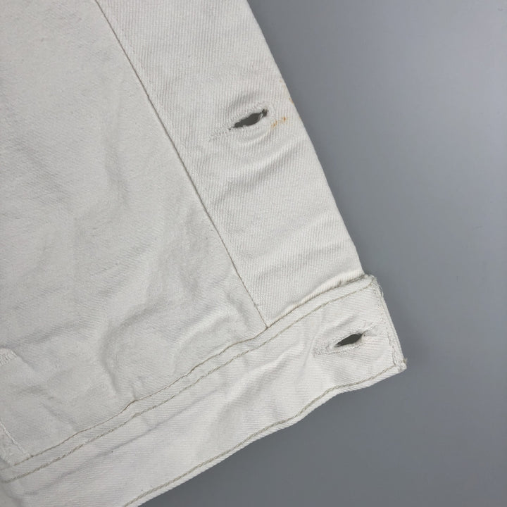 Vintage 1980'S Levi's Advertising Denim Vest (60514-0251), Made in USA, Men's Size Small cotton white type Vintage Second Hand