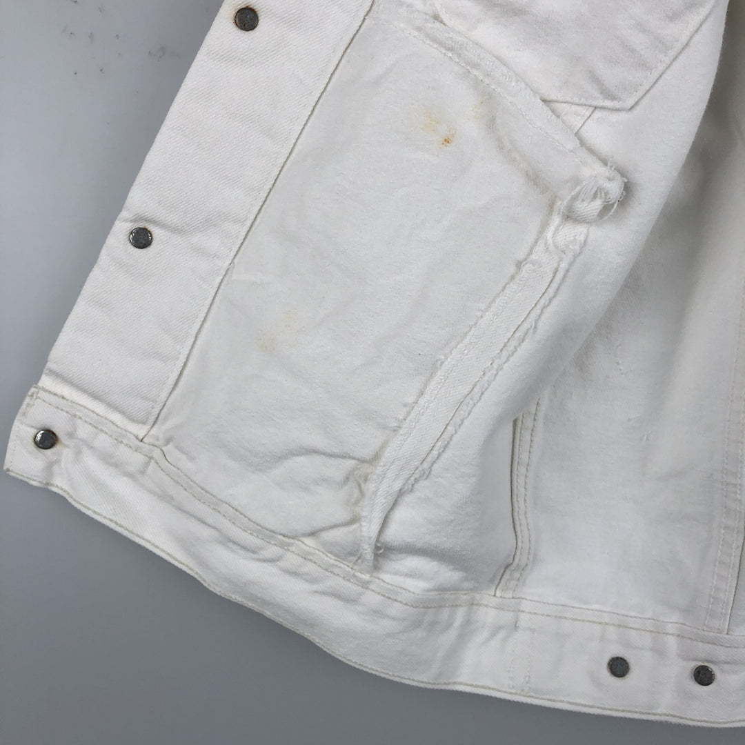 Vintage 1980'S Levi's Advertising Denim Vest (60514-0251), Made in USA, Men's Size Small cotton white type Vintage Second Hand
