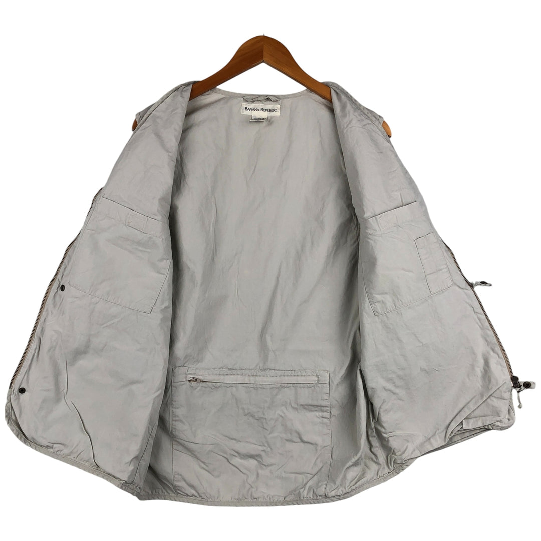 90'S Banana Republic Safari Vest, Men's Size Medium, Vintage cotton white type Vintage Second Hand