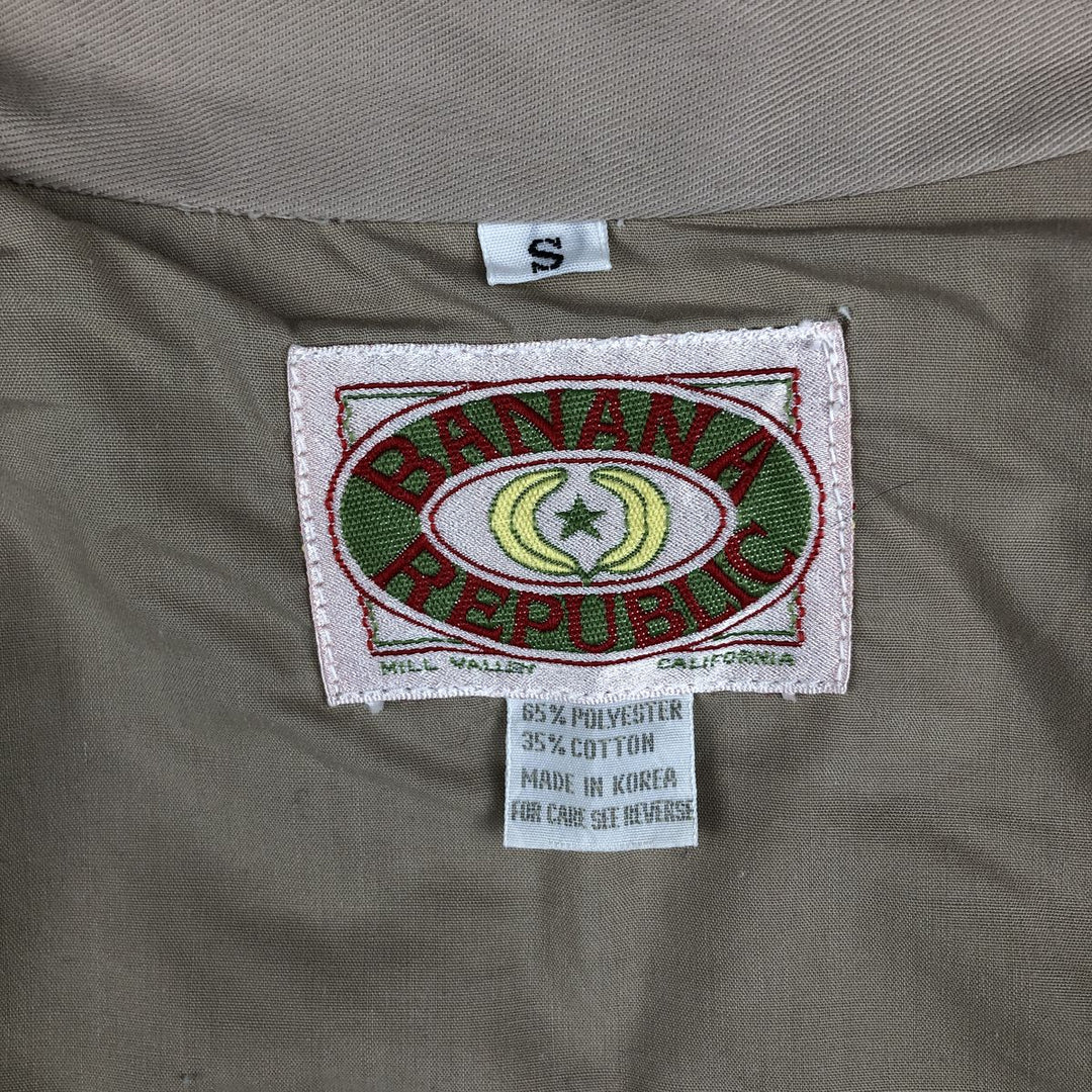 80'S Banana Republic Safari Vest, Men's Size S, Vintage polyester Beige type Vintage Second Hand