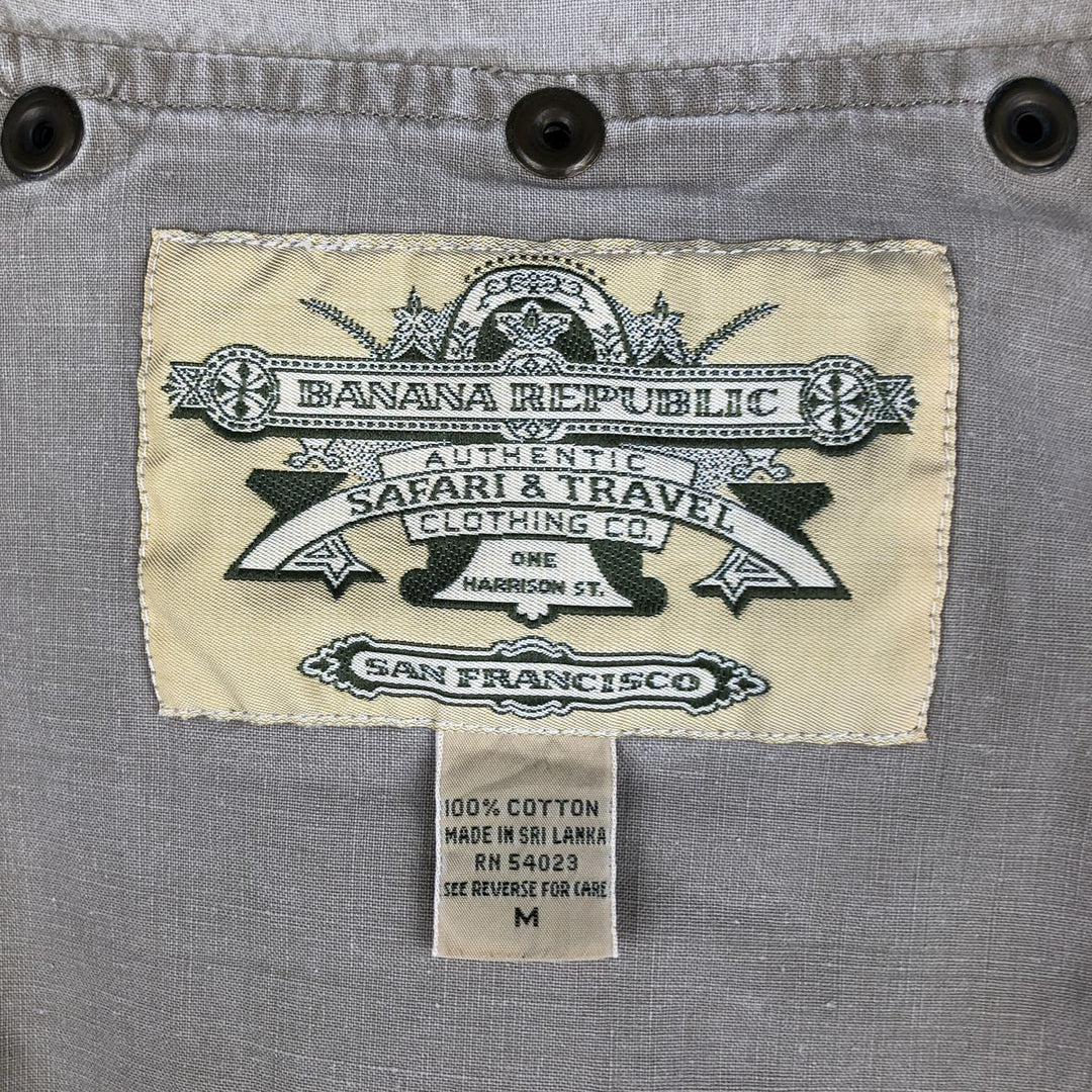 90'S Banana Republic Safari Vest, Men's Size Medium, Vintage cotton Khaki type Vintage Second Hand