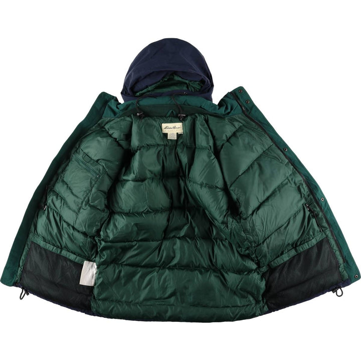 Eddie Bauer Hooded Goose Down Jacket, Men's Size Medium Nylon navy blue type Vintage Second Hand
