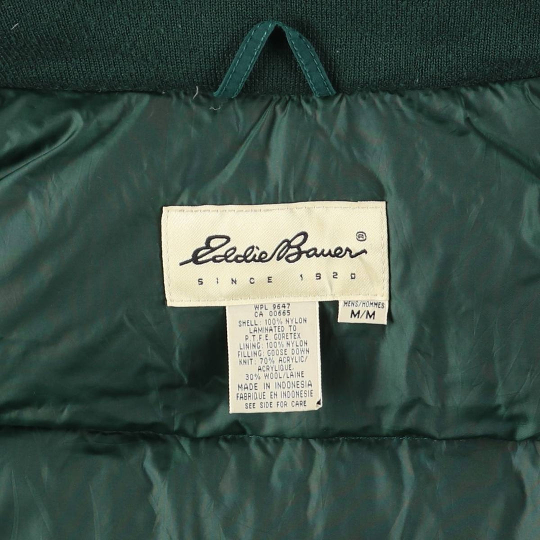 Eddie Bauer Hooded Goose Down Jacket, Men's Size Medium Nylon navy blue type Vintage Second Hand