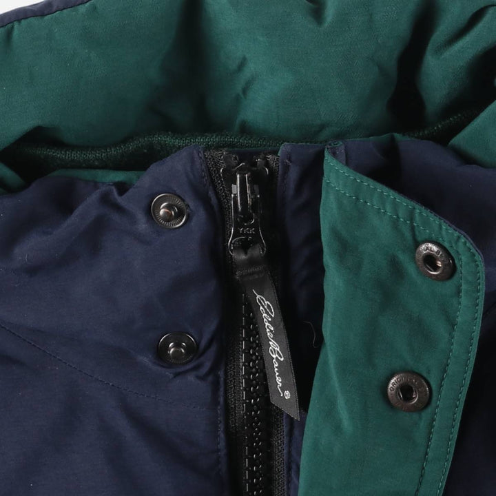 Eddie Bauer Hooded Goose Down Jacket, Men's Size Medium Nylon navy blue type Vintage Second Hand