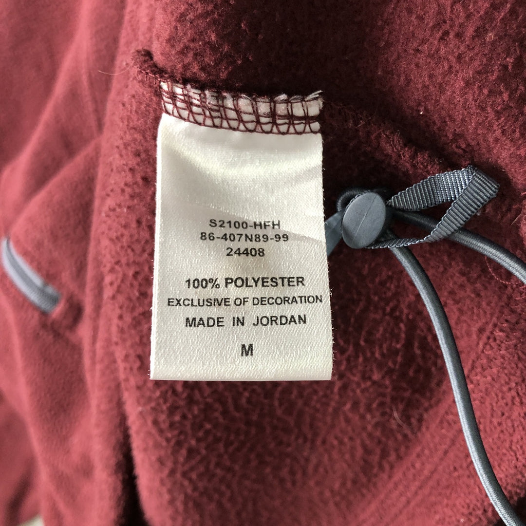 Champion Half-Zip Fleece Pullover, Men's Size M polyester wine-red Vintage Second Hand