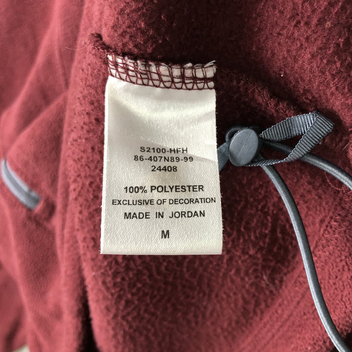 Champion Half-Zip Fleece Pullover, Men's Size M polyester wine-red Vintage Second Hand