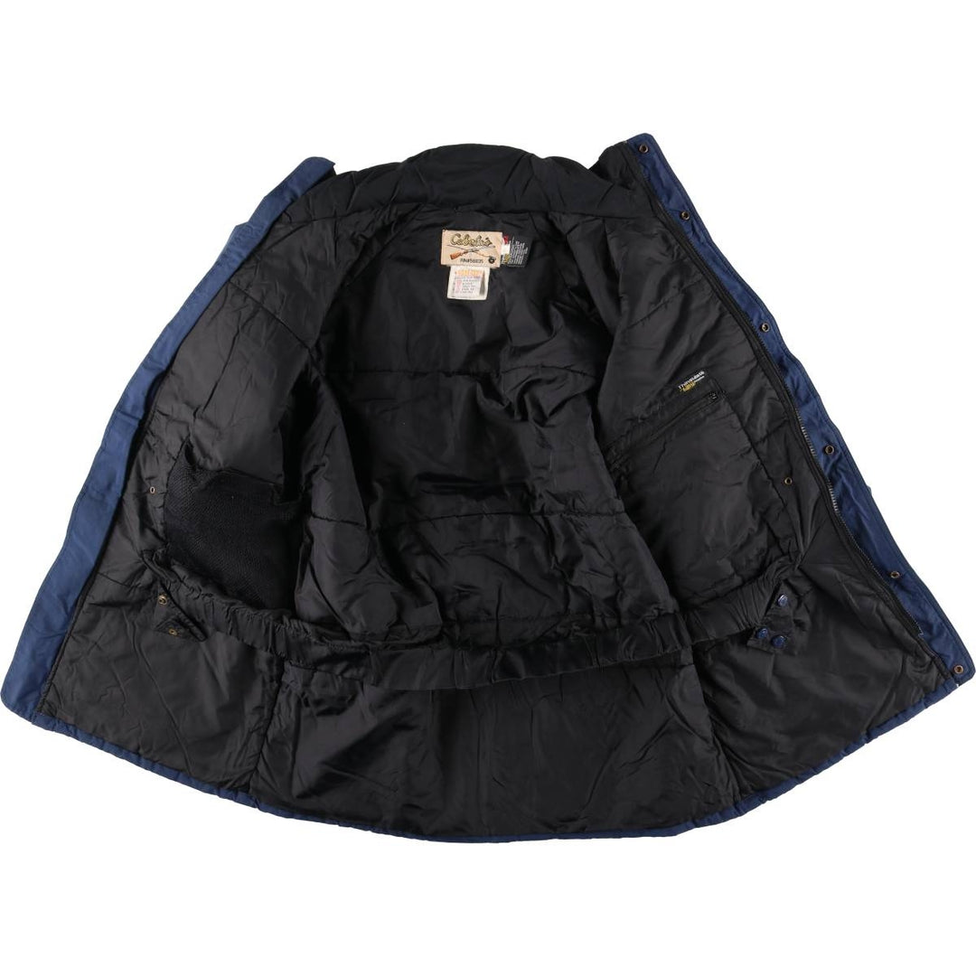 Vintage 70s-80'S Cabelas padded puffer jacket, men's size M Nylon navy blue type Vintage Second Hand