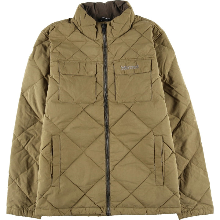 2000'S Marmot 600 Fill Power Quilted Down Jacket, Men's Size Medium polyester ocher yellow type Vintage Second Hand