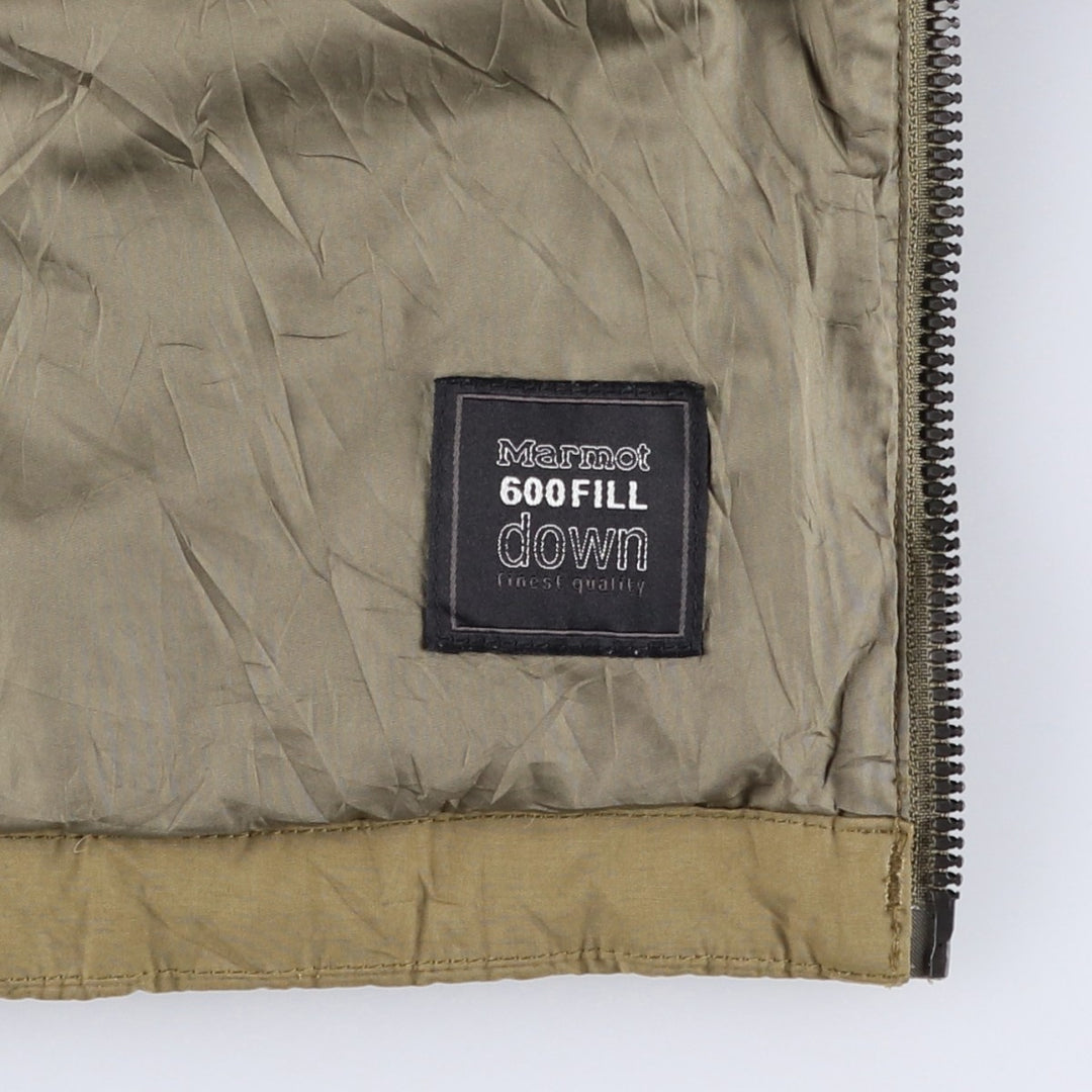 2000'S Marmot 600 Fill Power Quilted Down Jacket, Men's Size Medium polyester ocher yellow type Vintage Second Hand