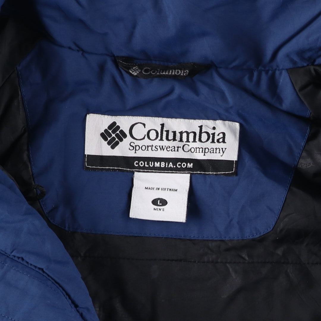 2000'S Columbia padded puffer jacket, men's size L Nylon navy blue type Vintage Second Hand
