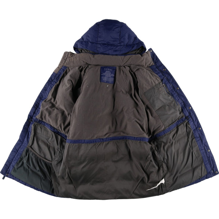 LLBean Hooded Goose Down Jacket, Men's Size M Nylon Navy blue Vintage Second Hand