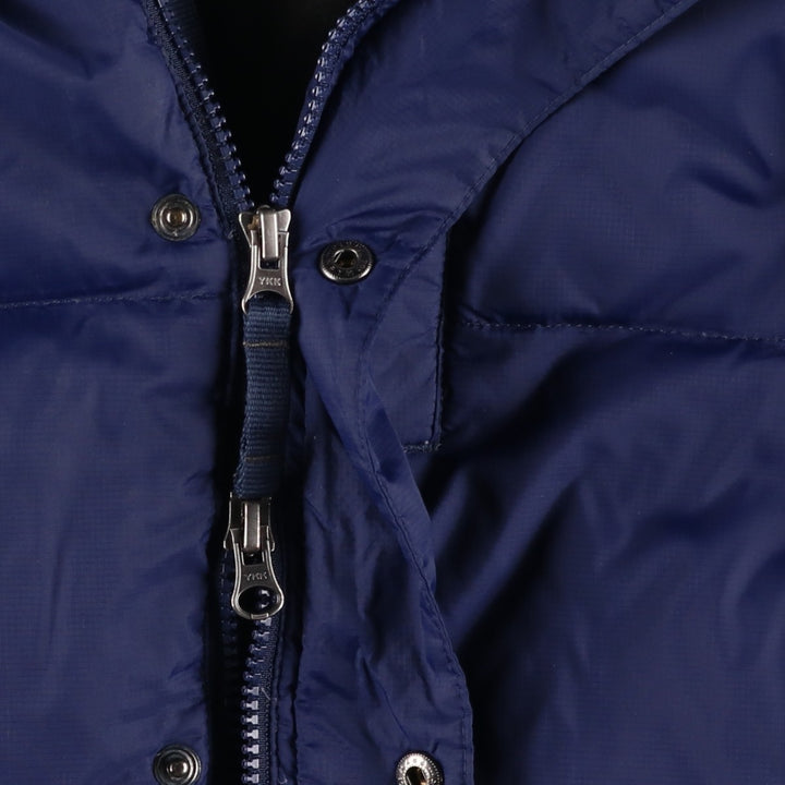 LLBean Hooded Goose Down Jacket, Men's Size M Nylon Navy blue Vintage Second Hand
