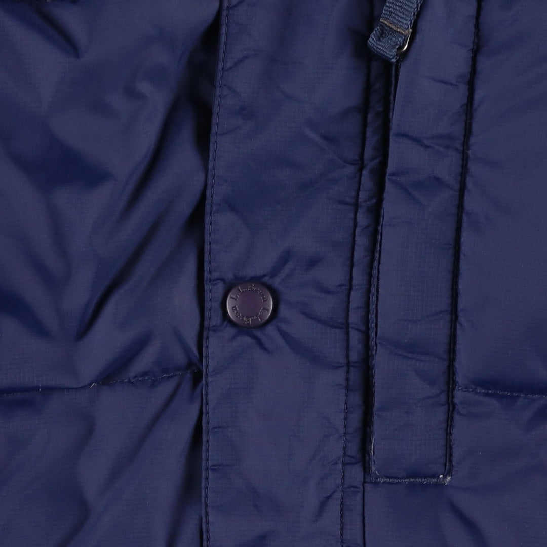 LLBean Hooded Goose Down Jacket, Men's Size M Nylon Navy blue Vintage Second Hand
