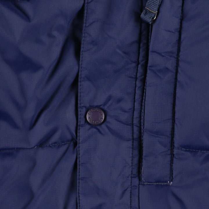 LLBean Hooded Goose Down Jacket, Men's Size M Nylon Navy blue Vintage Second Hand