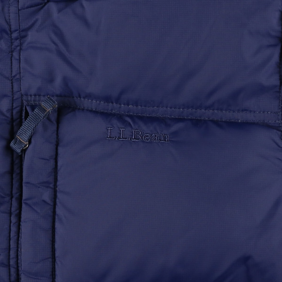 LLBean Hooded Goose Down Jacket, Men's Size M Nylon Navy blue Vintage Second Hand
