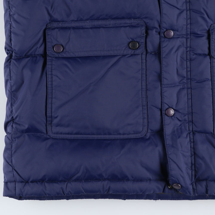 LLBean Hooded Goose Down Jacket, Men's Size M Nylon Navy blue Vintage Second Hand