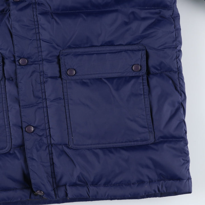 LLBean Hooded Goose Down Jacket, Men's Size M Nylon Navy blue Vintage Second Hand