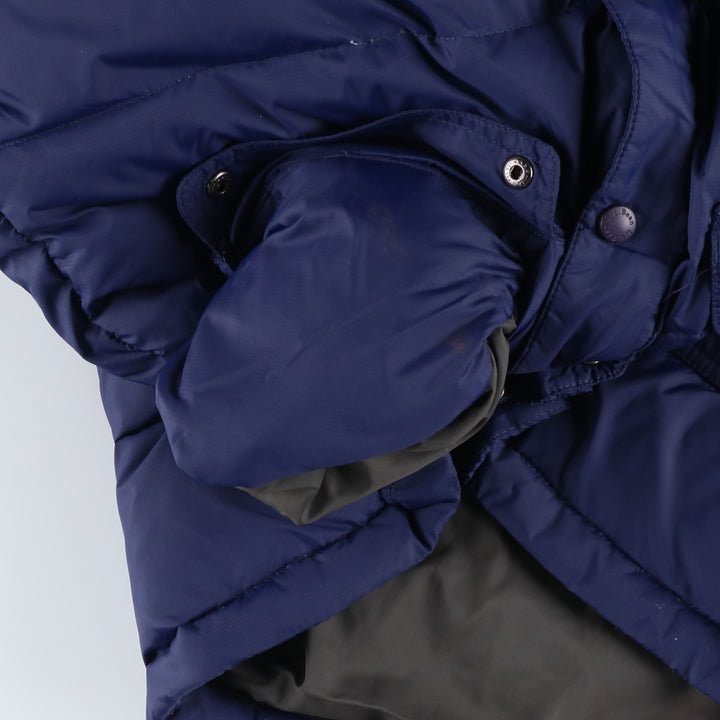 LLBean Hooded Goose Down Jacket, Men's Size M Nylon Navy blue Vintage Second Hand
