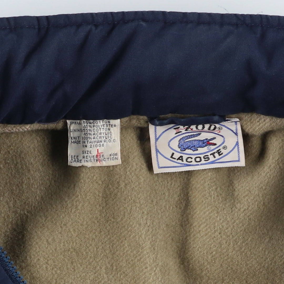 Vintage 70s-80'S Lacoste Polyester/Cotton Blouson, Men's Size L cotton navy blue type Vintage Second Hand