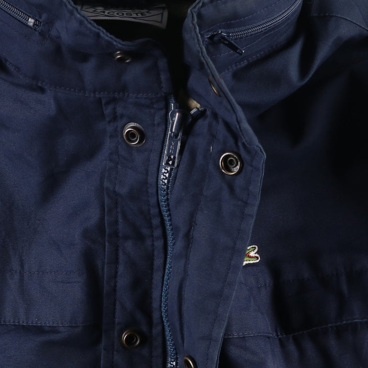 Vintage 70s-80'S Lacoste Polyester/Cotton Blouson, Men's Size L cotton navy blue type Vintage Second Hand