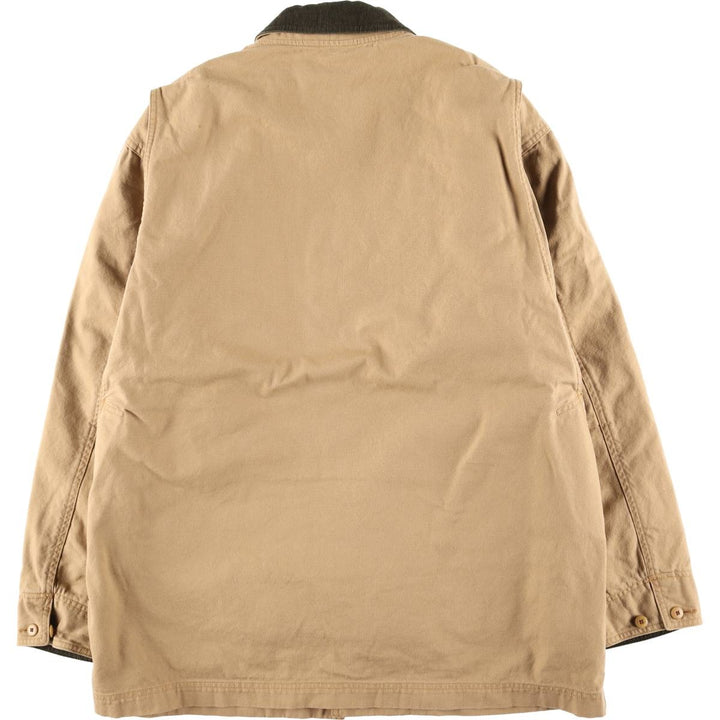 90s-00'S LLBean padded duck hunting jacket, men's size L cotton Beige type Vintage Second Hand