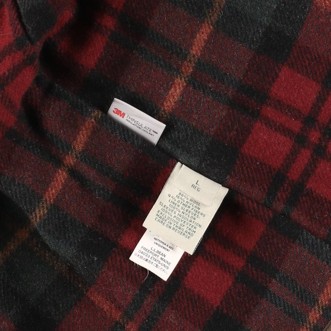 90s-00'S LLBean padded duck hunting jacket, men's size L cotton Beige type Vintage Second Hand