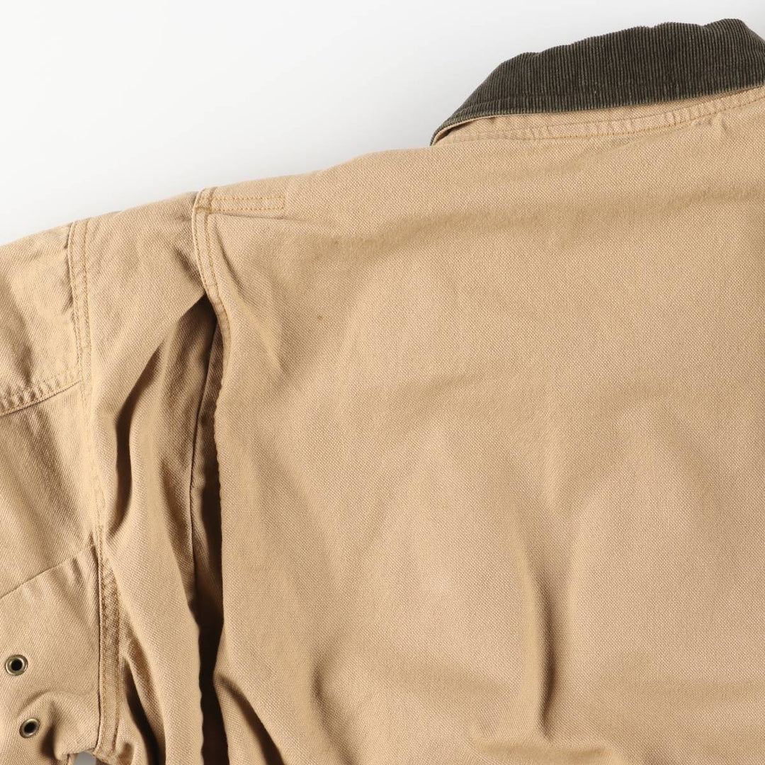 90s-00'S LLBean padded duck hunting jacket, men's size L cotton Beige type Vintage Second Hand
