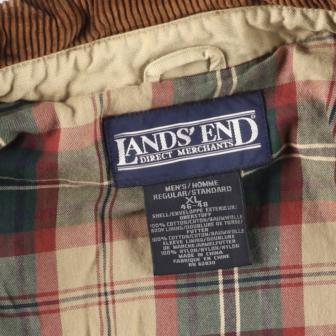 Vintage 80s-90'S Lands' End Duck Hunting Jacket, Men's Size XL cotton Beige type Vintage Second Hand